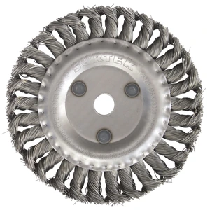 Surtek-C528 / C528 Carda circular trenzada alambre delgado 4" x 0.35 mm con rosca 5/8" Surtek