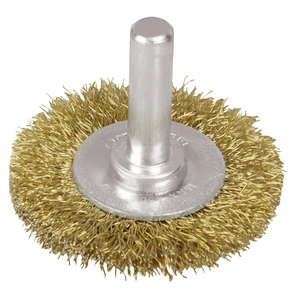 Surtek-C564 / C564 Carda circular ondulada alambre delgado 4" x 0.30 mm con zanco 1/4" Surtek