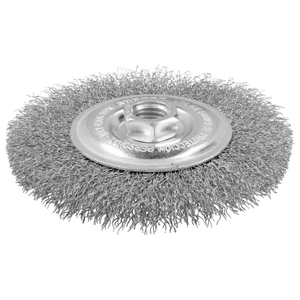 Surtek-C620 / C620 Carda circular ondulada alambre delgado acero inoxidable 6" x 0.30 mm con rosca 5/8" Surtek