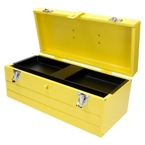 Surtek-CM16 / CM16 Caja portaherramientas metálica color amarillo con charola 16" x 7" x 6" Surtek