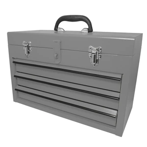 Surtek-CM3G / CM3G Caja portaherramientas metálica color gris con 3 gavetas 11" x 18" x 9" Surtek