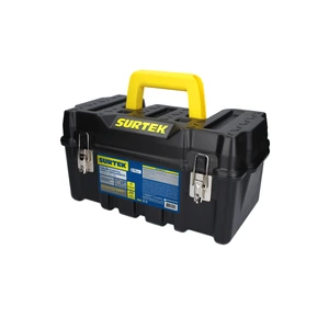 Surtek-CPS17 / CPS17 Caja portaherramientas plástica con broches metálicos color negro 17" x 9" x 8" Surtek