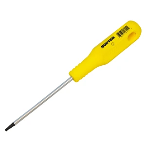 Surtek-D4310 / D4310 Destornillador con mango amarillo, punta Torx barra redonda T10 x 4" Surtek