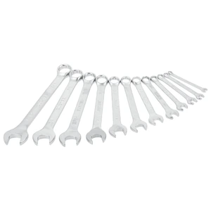 Juego de llaves combinadas satinadas 12 puntas, 12 piezas en rack Surtek