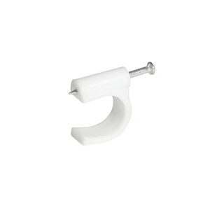 Surtek-GRAC5 / GRAC5 Grapa para cable coaxial 5 mm, color blanco, 20 piezas Surtek