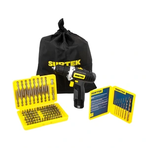 Surtek-JTI4 / JTI4 Juego de taladro y atornillador a batería Li-ion 12 V, 4 piezas en morral Surtek