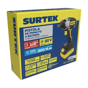 Surtek-LI620 / LI620 Pistola de impacto 1/2 in a bate ría Litio-ion 20 V, 230 Nm