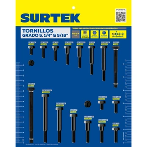 Muestrario de tornillos 5°, 1/ 4 in y 5/16 in