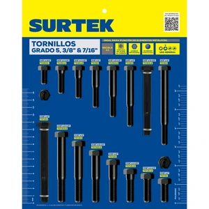 Muestrario de tornillos 5°, 3/ 8 in y 7/16 in