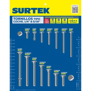 Muestrario de tornillos tipo c oche 1/4 in y 5/16 in