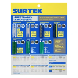 Muestrario de mangueras industriales y para jardín Surtek