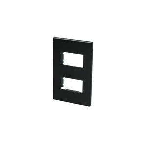 Surtek-P602N / P602N Placa 2 módulos 1/3, línea Premium, color negro Surtek
