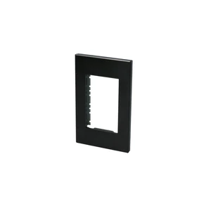Placa 1 módulo 1/1, línea Premium, color negro Surtek