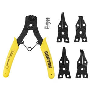 Surtek-PFR01 / PFR01 Pinza para anillos de retención con cabeza intercambiable, 5 piezas Surtek