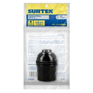 Surtek-PTL09 / PTL09 Portalámpara sencilla, color negro Surtek