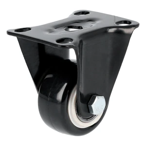 Rodaja de PVC negro con placa fija Surtek