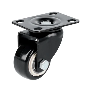Rodaja de PVC negro con placa giratoria Surtek