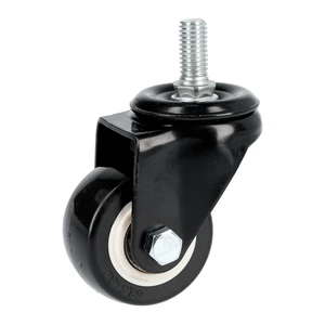 Rodaja de PVC negro con espiga roscada Surtek