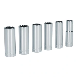 Juego de dados largos cuadro de 1/2" 12 puntas, en pulgadas, 6 piezas Surtek