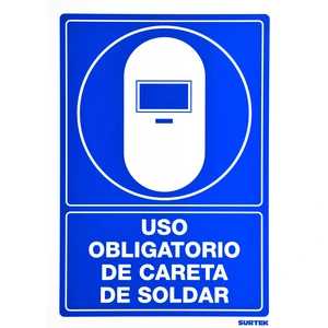 Surtek-SES17 / SES17 Señal "Uso obligatorio de careta de soldar" Surtek
