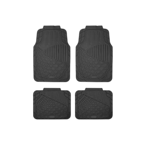 Surtek-TAR4N / TAR4N Juego de tapetes para auto uso rudo, 4 piezas, color negro