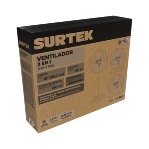 Surtek-VE18 / VE18 Ventilador 3 en 1, 3 velocidades, 18" Surtek