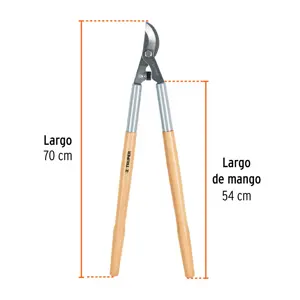 Tijera para ramas 70 cm, Classic, mgos de madera, TRUPER