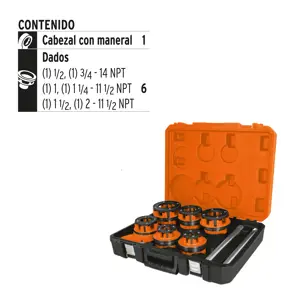 15721 / T-852X Juego de 7 tarrajas para tubo de 1/2