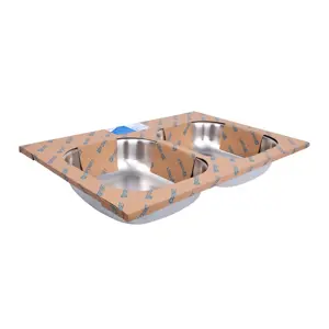 47024 / TA-842TB Tarja de empotrar 84x56cm doble tina, Foset Basic
