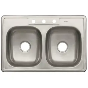 47024 / TA-842TB Tarja de empotrar 84x56cm doble tina, Foset Basic