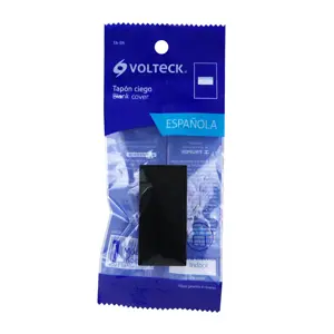 47996 / TA-EN Tapón ciego, 1 módulo, línea Española, color negro, Volteck