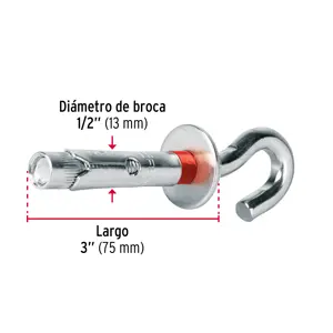 Fiero Caja con 25 taquetes expansivos 12x75 mm con armella abierta