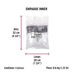 Bolsa c/100 taquetes plásticos 1/2