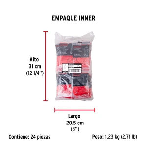 Bolsa con 50 taquetes de plástico 1/4