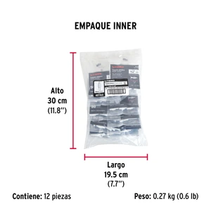 Bolsa con 50 taquetes de plástico 3/16