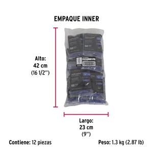 Bolsa con 50 taquetes de plástico 3/8