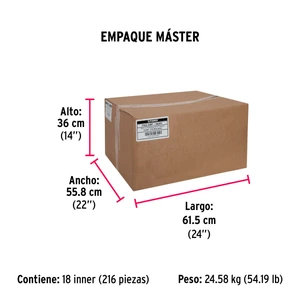 Bolsa con 50 taquetes de plástico 3/8