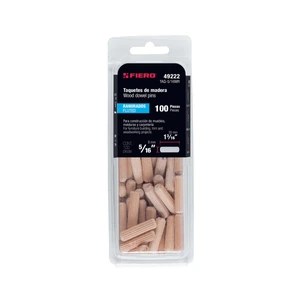 Blíster con 100 taquetes de madera ranurado 5/16