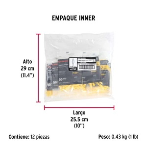Bolsa con 50 taquetes de plástico 7/32