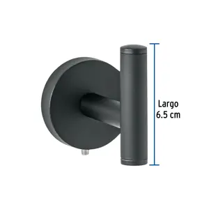 Gancho sencillo metálico acabado negro, Foset Túbig