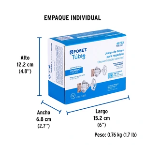 Foset Juego llaves empotrar roscables, volante cromo, Túbig