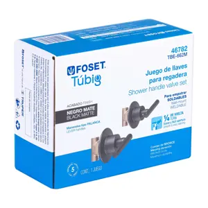 Foset Juego llaves empotrar soldables, palanca negro, Túbig