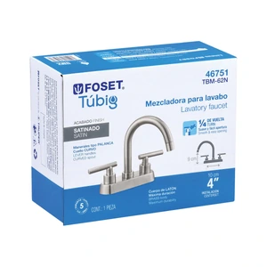Foset Mezcladora p/lavabo, bar, manerales palanca, satín, Tubig