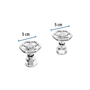 Foset Juego de 2 manerales para mezcladora, volante, cromo, Tubig