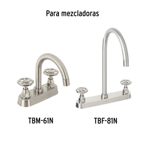Foset Juego de 2 manerales para mezcladora, volante, satín, Tubig