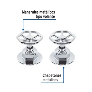 Foset Juego de 2 manerales para regadera, volante, cromo, Tubig