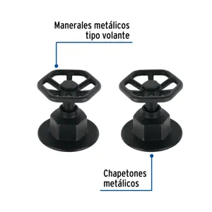 Foset Juego de 2 manerales para regadera, volante, negro, Tubig