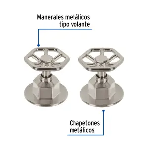 Foset Juego de 2 manerales para regadera, volante, satín, Tubig