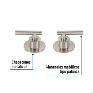 Foset Juego de 2 manerales para regadera, palanca, satín, Tubig