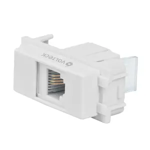 48140 / TE-IB Toma de teléfono, línea Italiana, color blanco, Volteck